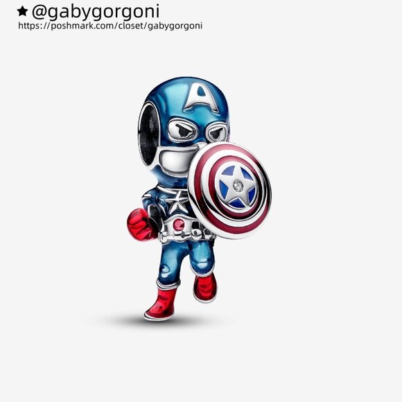 Pandora Marvel The Avengers Captain America Charm - Picture 1 of 6